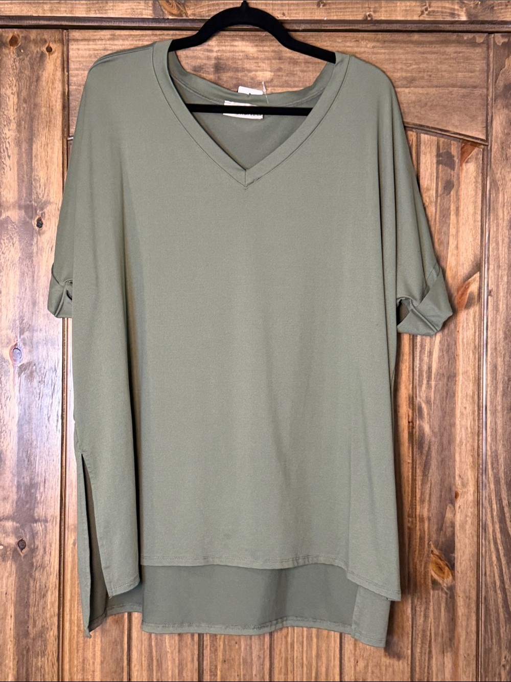 Zenana Outfitters Olive V-Neck Top